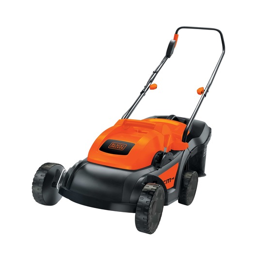 front view of the black and decker lawn mower GR3800 on a white background